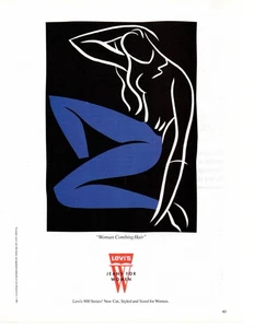 1990s Levi's Womens Jeans 3-Pg Magazine Ad, Framable Wall Art 1991 Illustrations - Picture 1 of 3