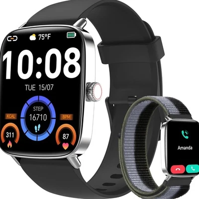 Smartwatch Herren Damen Fitnessuhr   Schrittzähler Herzfrequenz - Bild 1 von 4