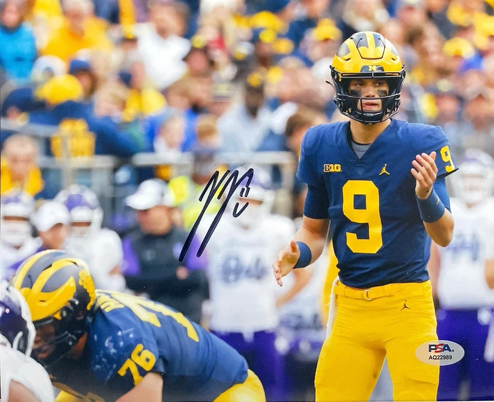 JJ J.J. McCARTHY SIGNED AUTOGRAPH MICHIGAN WOLVERINES 8X10 PHOTO PSA/DNA - Image 1 of 1