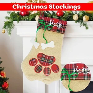 Mascota Perros Gatos Navidad Medias Huellas de Calcetines Árbol Adornos Relleno - Imagen 1 de 15