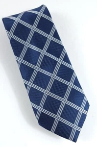 Pierre Cardin Krawatte mit blauem silberfarbenem Diamantmuster klassische Länge 57 Zoll-60. - Bild 1 von 5
