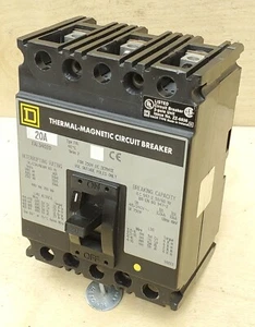 Square D FAL34020 Circuit Breaker 20 Amp 3-Pole 480VAC - VERY NICE CONDITION - Picture 1 of 6