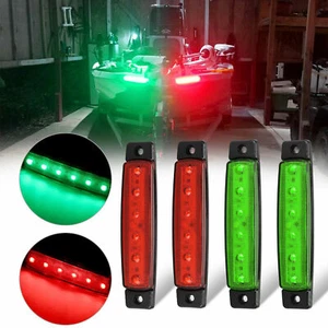4x Marine Boat Red Green LED Bow Navigation Lights Utility Deck Courtesy Cjheagd - Picture 1 of 8