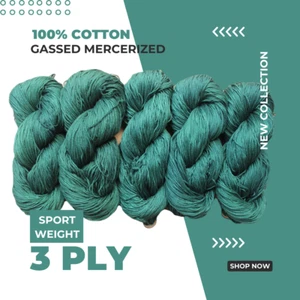 5 x 100 Grams - 100% Gassed Mercerized Cotton - Hand Dyed - 3ply -  1400 Yards 2 - Picture 1 of 1