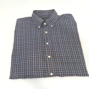 Brooks Brothers Mens Blue Plaid Size Large Long Sleeve Button Down Shirt - Picture 1 of 5