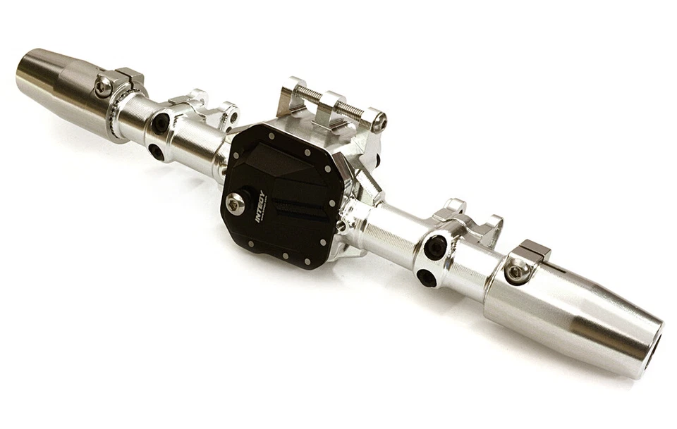 Integy Aluminum Complete Rear Axle Housing Assembly: SCX10 II C27154SILVERBLACK - Image 1 of 1