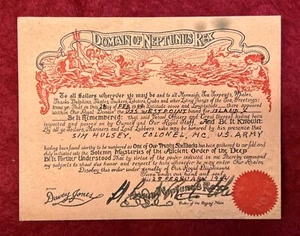 Domain of NEPTUNUS REX 1944 USS Westpoint Certificate Card WWII US Army Military - Picture 1 of 3