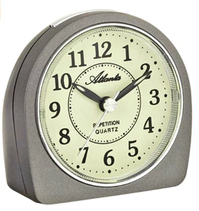 Wecker mit Leuchtzifferblatt Geräuscharm Ohne Ticken Quarz Anthrazit - 1586-4 - Bild 1 von 1