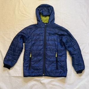 Gap Jacket Boys Sz Large Blue Hooded Zip Pockets Puffer Outdoors Casual Youth - Picture 1 of 11