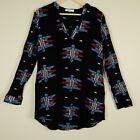 Honey Punch ASOS  Black Aztec Tribal Embroidered Popover Top EUC