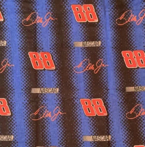 Nascar Dale Earnhardt Jr #88 Blue Cotton Flannel Fabric Remnant 13” x 26” - Picture 1 of 3