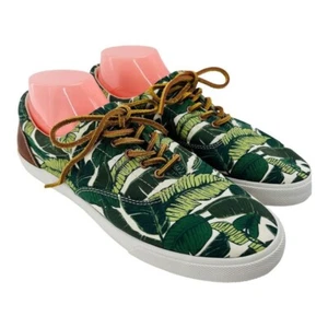 Zapatillas deportivas Bucketfeet para hombre con estampado de hojas tropicales talla 10 de lona y cuero sintético - Imagen 1 de 13