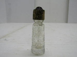 OLD VINTAGE CUT GLASS JEWELED PERFUME SCENT BOTTLE - Picture 1 of 5
