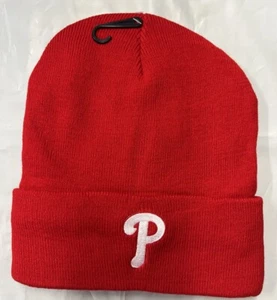 Philadelphia Phillies RED LINED CUFFED WINTER HAT BEANIE CAP hat NEW VERY WARM - Picture 1 of 2