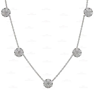 VAN CLEEF & ARPELS Fleurette Diamond Platinum 5 Flower Necklace - Picture 1 of 9