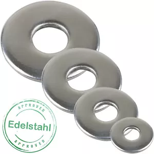Karosseriescheiben Edelstahl Unterlegscheiben Kotflügelscheiben V2A groß M3-M16 - Bild 1 von 2