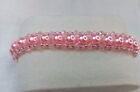 Handmade Light Pink Coloured Glass Pearls & Rondelle With Seed Beads Bracelet