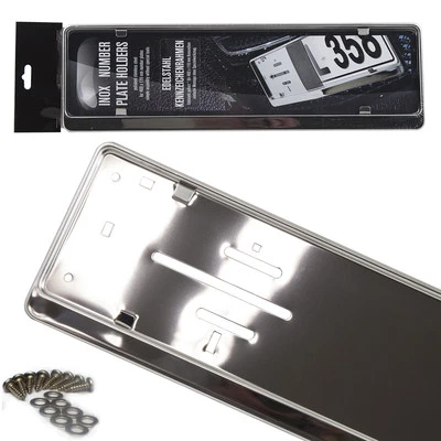 2x Auto Kennzeichenhalter EDELSTAHL D EU passend für VOLVO C30 S40 V40 V60 XC60 - Image 1 of 3