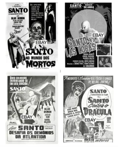 4 ADS - VINTAGE SAMSON (SANTO) VS MONSTERS MOVIE PHOTO GROUP #2 MEXICO WRESTLING - Picture 1 of 1