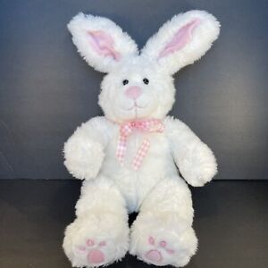 Build A Bear Bunny Rabbit Plush 18” White Soft Toy Wired Adjustable Ears BABW