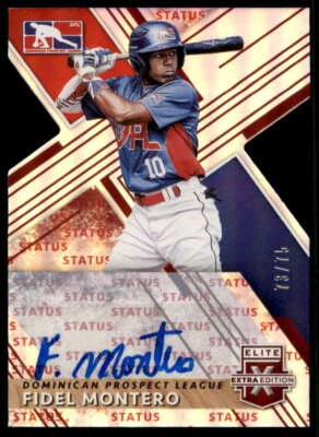 Fidel Montero Rookie 2019 Elite Extra Edition Autograph Status Die Cut Red #188  - Image 1 of 2