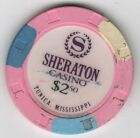 Riverboat 2.50 Casino Poker Chip: Sheraton Casino; Tunica, Mississippi