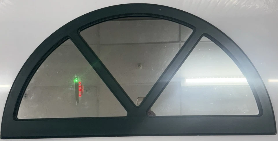 Set of 3 Arched Decorative Glass Windows with Grid Frame Half Moon Transom Style - Image 1 of 1