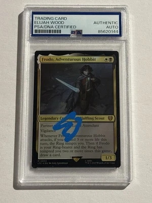 ELIJAH WOOD SIGNED AUTO Frodo, Adventurous Hobbit Foil Lord of the Rings MTG PSA - Image 1 of 2