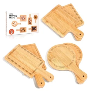 Mini Cutting Board, Charcuterie Boards Set, 6 PCS Bamboo Cheese Board Set, Ch... - Picture 1 of 7