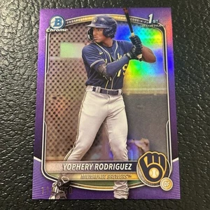 2025 Bowman Chrome - 1st Bowman Yophery Rodriguez #BCP-36 PURPLE REFRACTOR /250 - Picture 1 of 3