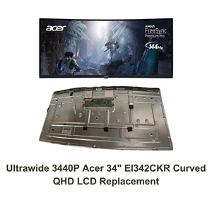 Ultrawide 3440P QHD LCD Screen Panel for Acer 34" EI342CKR CurvedLCD Replacement - Picture 1 of 8
