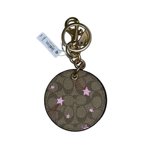 Coach Mirror Bag Charm In Signature Canvas With Disco Star Print - Picture 1 of 4