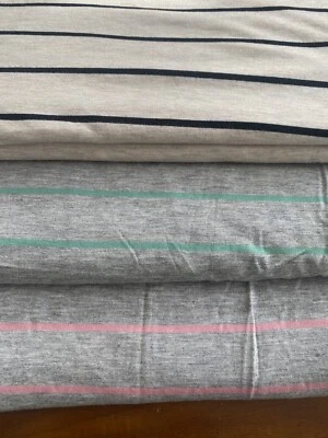 Lote misto de listras tecido de malha elástica super macio (4 jardas no total) - Imagem 1 de 4