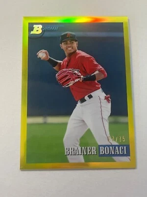 BRAINER BONACI 2021 BOWMAN HERITAGE YELLOW ROOKIE /75 RED SOX #110 - Image 1 of 2