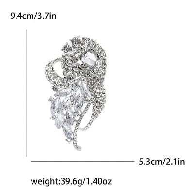 Vintage-Inspired Colorful Rhinestone Brooch Pin - Elegant Accessory for Coats - Image 1 of 4