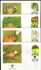 Fidschi 1988 WWF Fidschi-Baumfrosch set of 4 FDC