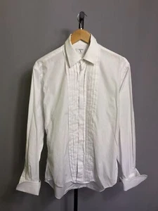 Camisa de esmoquin blanca Vintage Valentino Chemises para hombre Sz 39-40 - Imagen 1 de 10