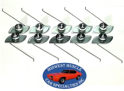 Ford 1"-1 3/8" Carrocería Guardabarros Puerta Cuarto Moldura Moldura Clips Tuercas 10 un. D Foto 1 de 4