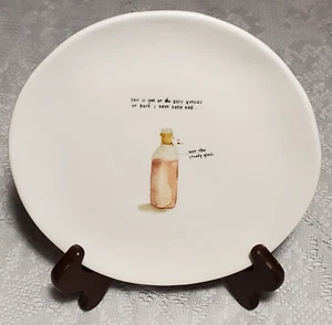2018 7 3/4" Rae Dunn French Sketch Boutique Rosé Salad Appetizer Plate HTF RARE - Picture 1 of 6