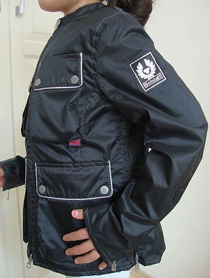 BELSTAFF FIREFLY JACKET GIRL JUNIOR Jacke Kinder Gr.8 Pearl Black NEU mit ETIKET — 第 1/4 张图片