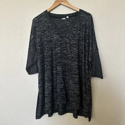 Gap Maternity Black Heather Short Sleeve Sweater Size Large  - Image 1 of 4