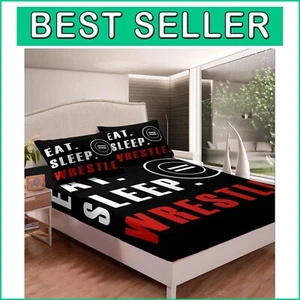 Full Sports-Themed Fitted Bed Sheet Set with Deep Pockets & 2 Pillowcases - Picture 1 of 9