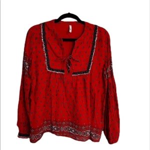 Pepe Jeans Rojo Boho Manga Larga Flecos y Blusa Bordada Talla X-Grande - Imagen 1 de 15