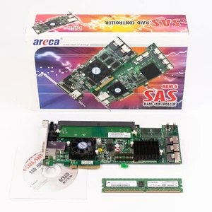 Areca ARC-1680D-IX-12 SAS RAID 6 RAID Controller 91-1680D1-IX10-12 B512A 2G DDR2 - Picture 1 of 12