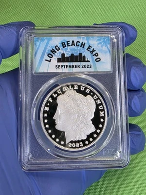 2023-S Morgan Silver Dollar Proof Coin - PCGS PR70DCAM First Strike (Long Beach - Image 1 of 4