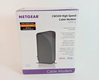 NETGEAR CM500-100NAS DOCSIS 3.0 High Speed Cable Modem New Sealed - Image 1 of 4