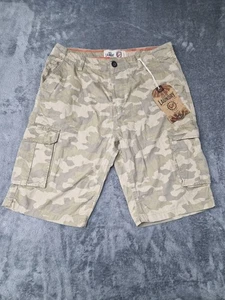 Mens Tokyo Laundry Cargo Combat Cotton Camo Shorts Summer L Large WITH FLAWS - Picture 1 of 13