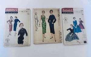 Vintage Damen drei Kleid Muster Größe 12 Brustumfang 30 McCalls und Butterick - Bild 1 von 2