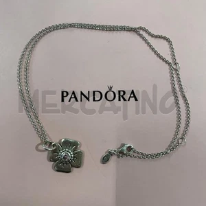 COLLANA PANDORA CATENINA E CIONDOLO FIORE STRASS ROSA - Foto 1 di 3