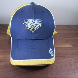 Nashville Predators Hat Cap Adult Fitted Medium Large Yellow Blue NHL Hockey - Picture 1 of 8